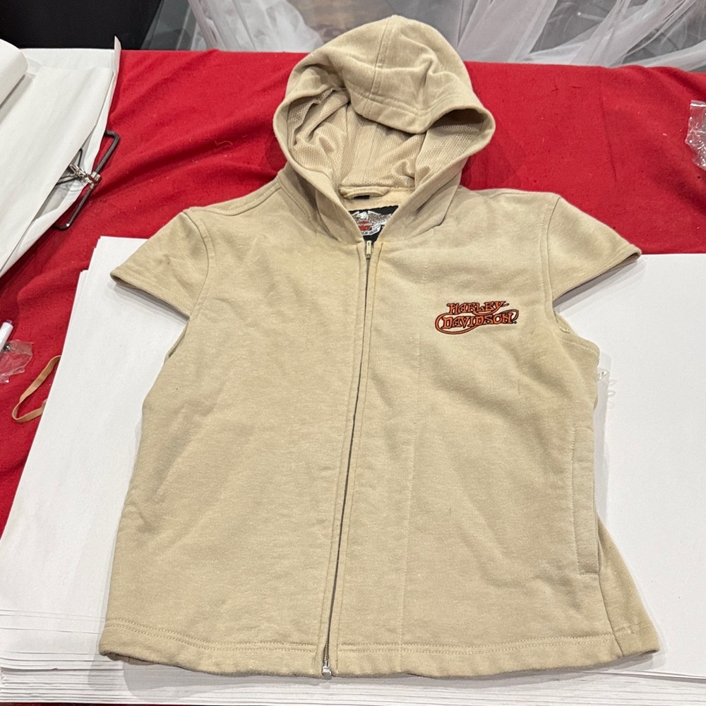 Harley-Davidson Beige Zip-Up Hoodie